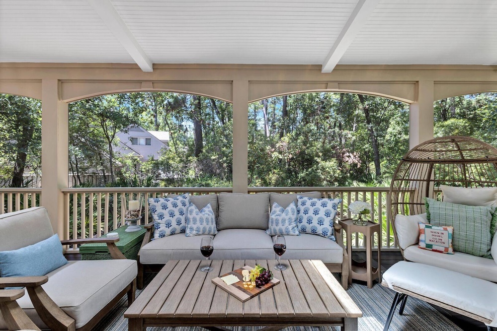 porch view of Hilton Head vacation rental 